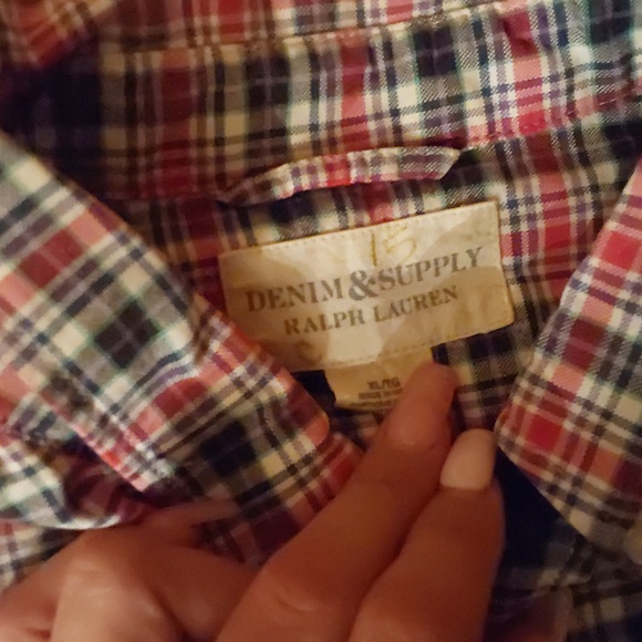 DENIM & SUPPLY RL SHORT SLEEVE POCKET BUTTON DWN SIZE XL..STRIPED/ BOXED - Picture 4 of 5